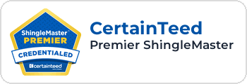 CertainTeed Premier ShingleMaster certified roofing installer badge
