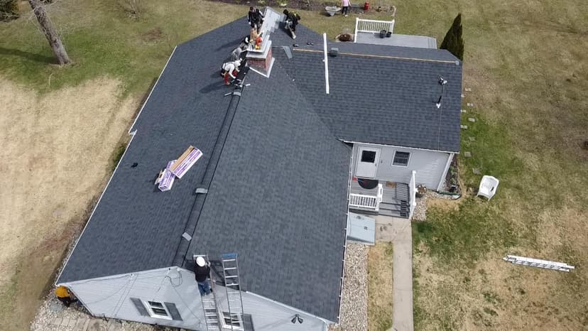 New asphalt shingle roof installation on residential home in Wilbraham, MA