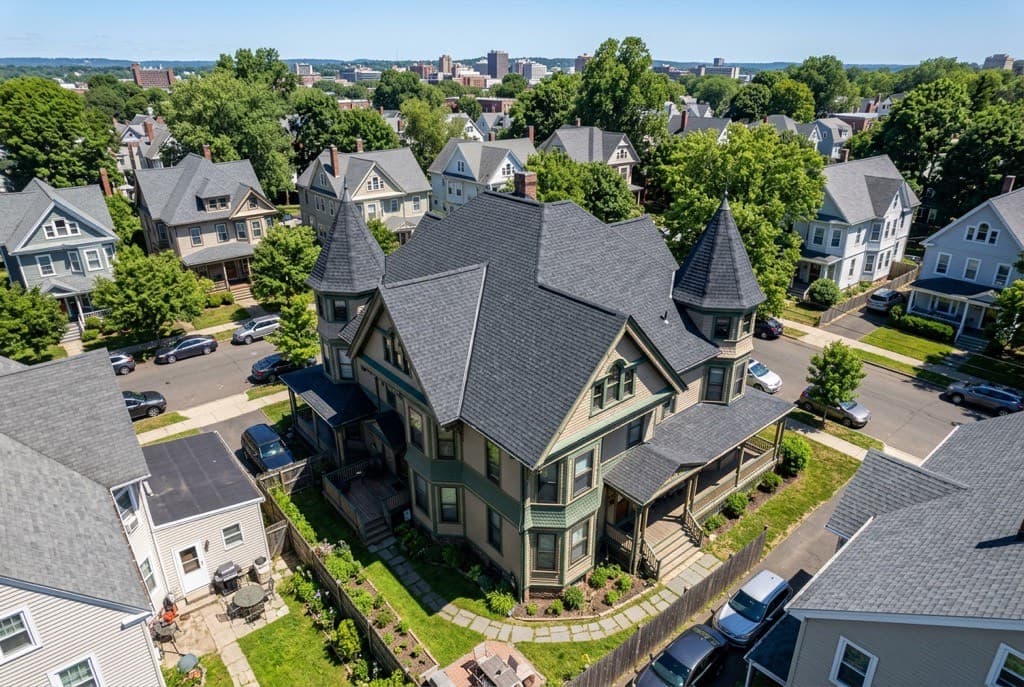 New architectural shingle roof on a New Haven, Connecticut residential home