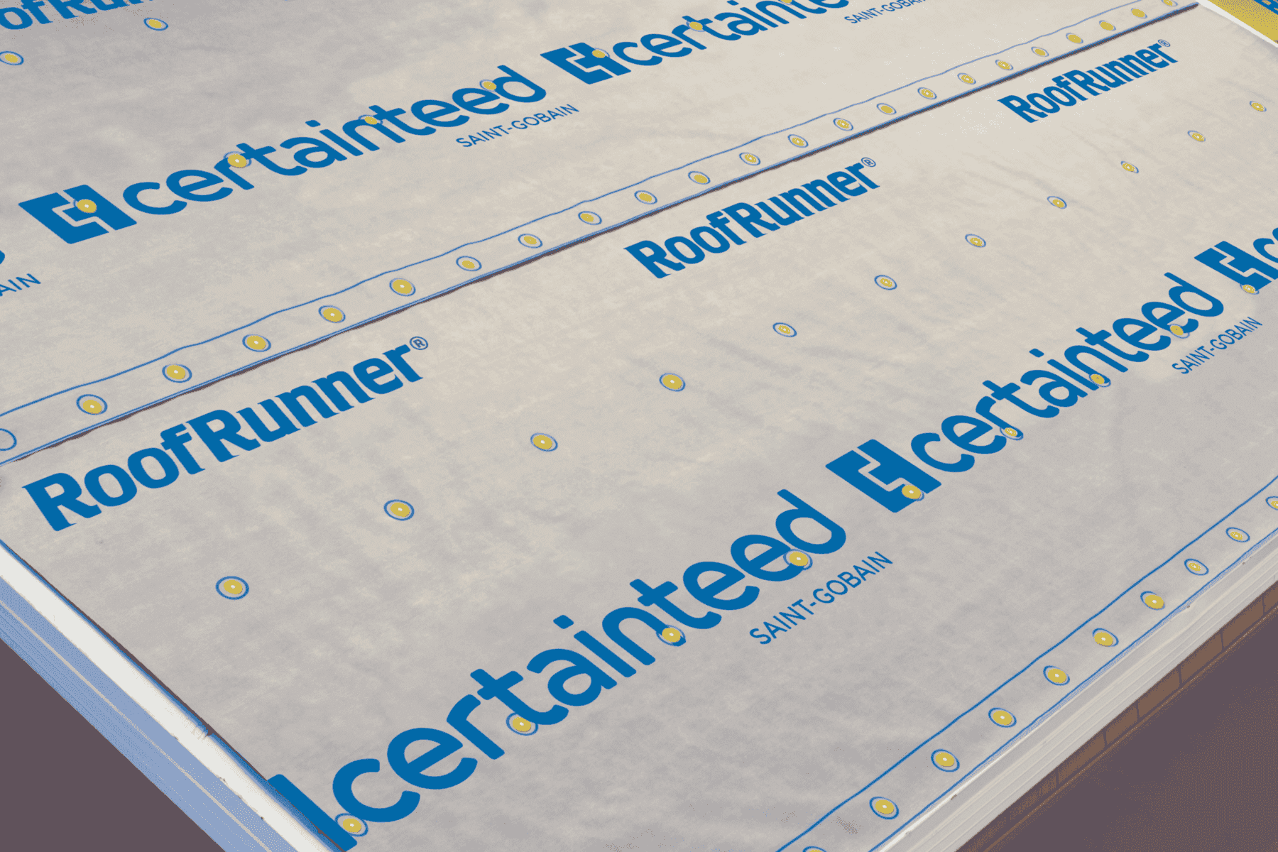 RoofRunner synthetic underlayment applied across a Danbury home’s roof deck