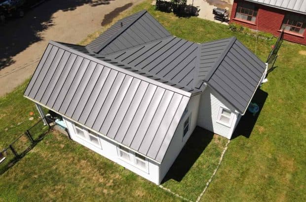 Standing seam metal roof on residential home