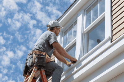 New window installation on a New England home